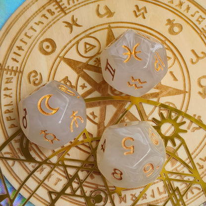 Acrylic Dice ‌D12-Sided Multi-Color Star Constellation Polyhedral DnD D&D Dice Set