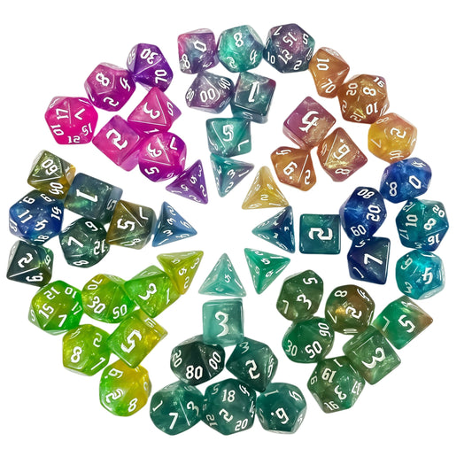 Acrylic Dice ‌New Duo-Shift Chameleon Polyhedral DnD D&D Dice Set