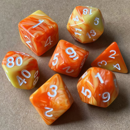 Acrylic Dice ‌Duo-Tone Polyhedral DnD D&D Dice Set
