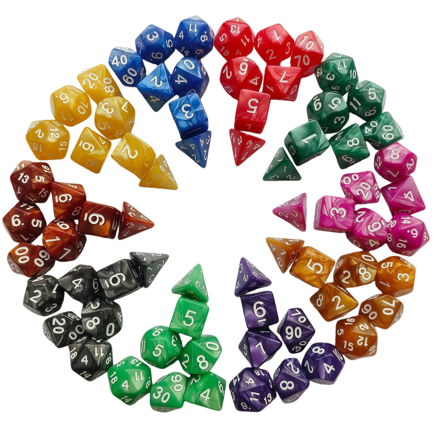 Acrylic Dice Matte Pearl Economy Polyhedral DnD D&D Dice Set
