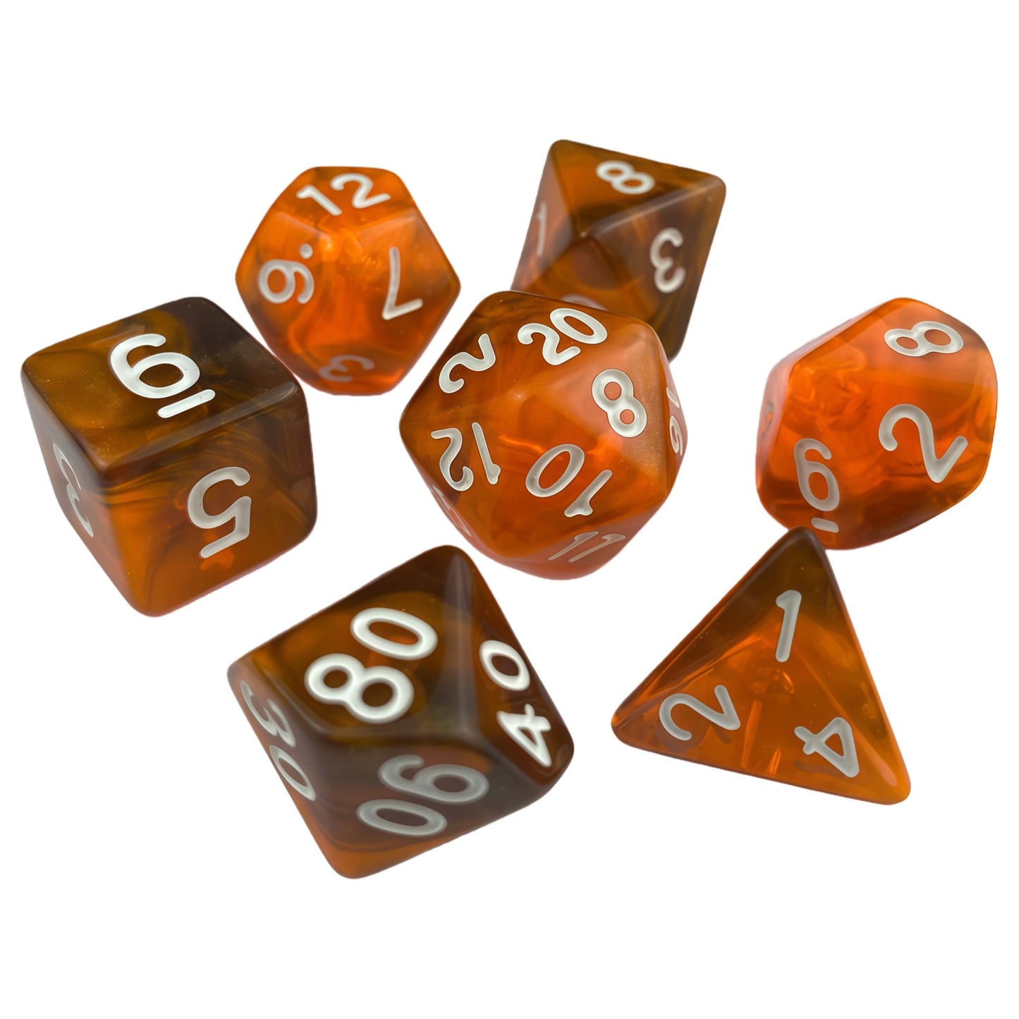 Dés acryliques bicolores à paillettes transparentes polyédriques pour D&amp;D