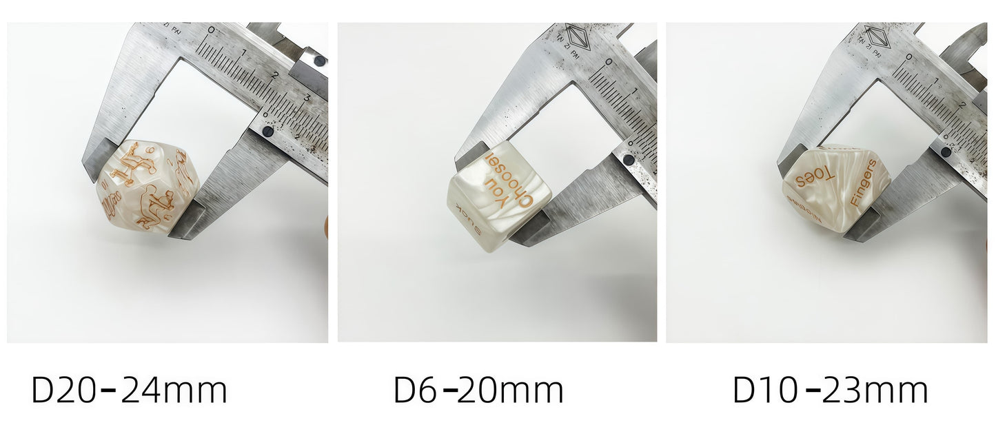 Acrylic Dice‌ Emotional Connection Polyhedron with Pearl Pattern DnD D&D Dice Set