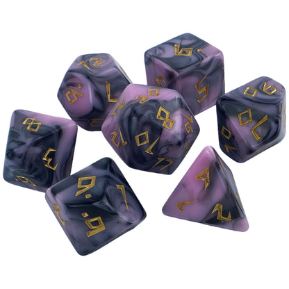 Acrylic Dice Two-Tone Polyhedral DnD D&D Dice Set