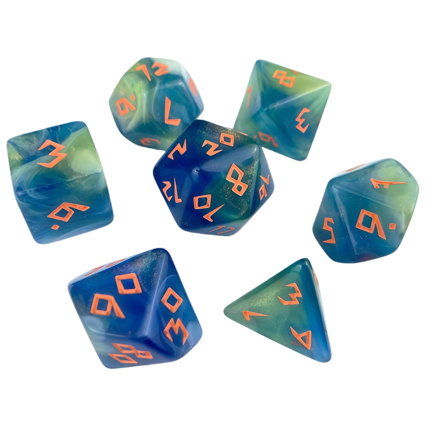 Acrylic Dice ‌Three-Color Iridescent Polyhedron DnD D&D Dice Set