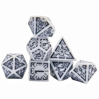 Acrylic Dice ‌Antique Openwork Colorful Polyhedral  DnD D&D Dice Set