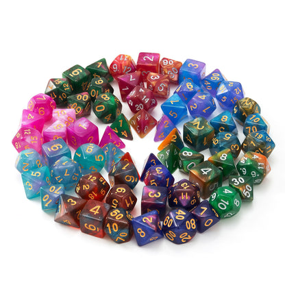 Acrylic Dice Galaxy Duo-Tone Polyhedral DnD D&D Dice Set