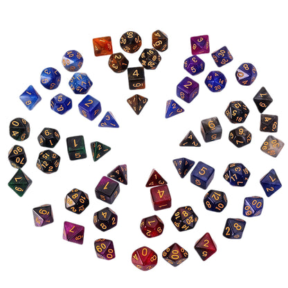 Acrylic Dice Galaxy Duo-Tone Polyhedral DnD D&D Dice Set