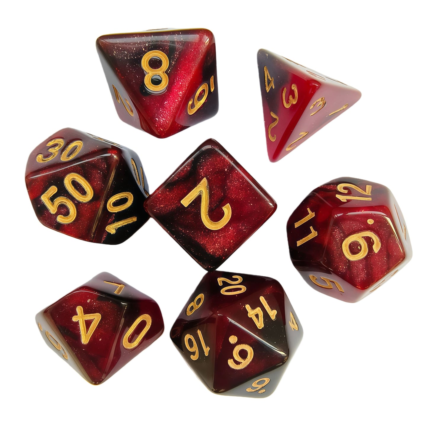 Acrylic Dice Galaxy Duo-Tone Polyhedral DnD D&D Dice Set