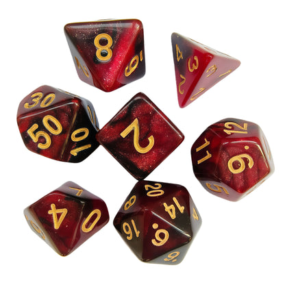 Acrylic Dice Galaxy Duo-Tone Polyhedral DnD D&D Dice Set
