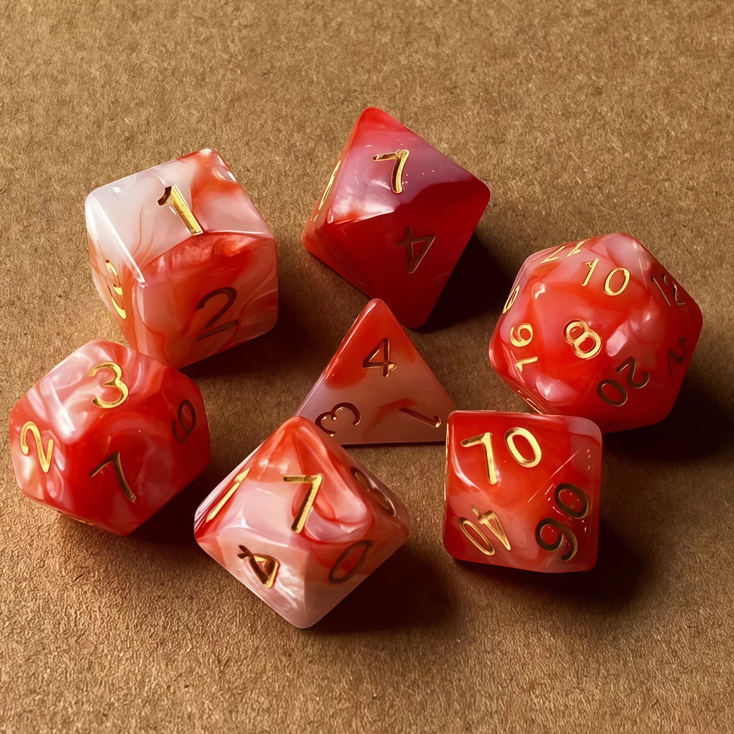 Acrylic Dice ‌Duo-Tone Polyhedral DnD D&D Dice Set