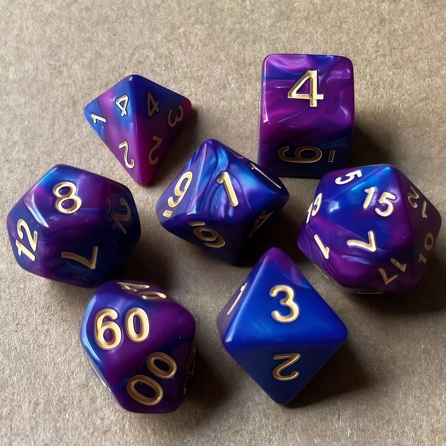 Acrylic Dice ‌Duo-Tone Polyhedral DnD D&D Dice Set