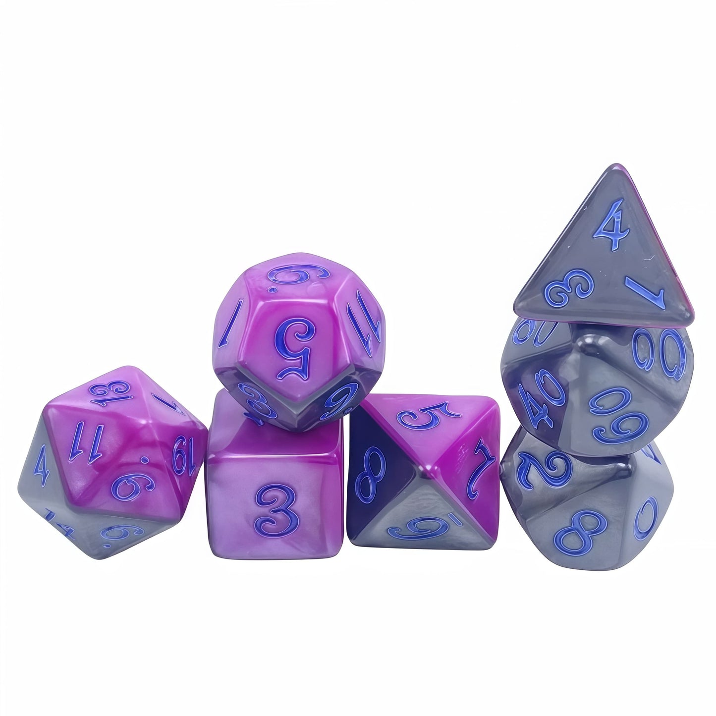 Acrylic Dice Duo-Tone Layered Polyhedral DnD D&D Dice Set