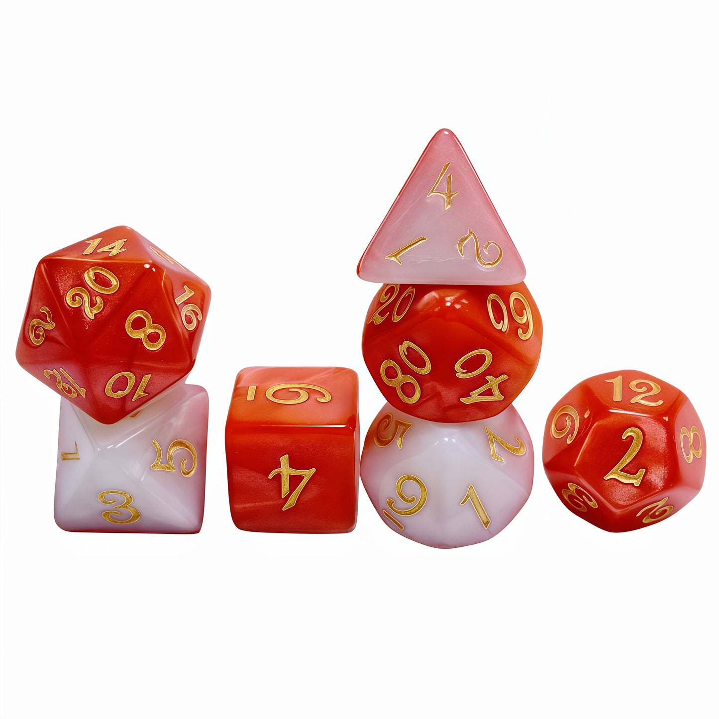 Acrylic Dice Duo-Tone Layered Polyhedral DnD D&D Dice Set
