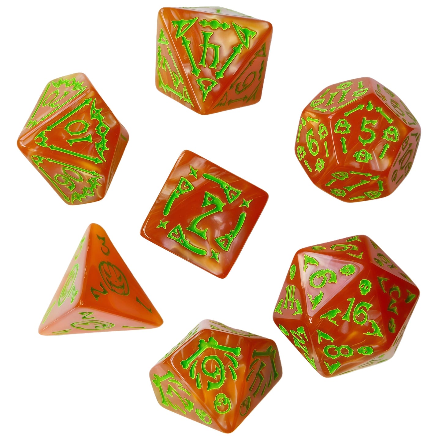 Acrylic Dice ‌Halloween Haunted Polyhedral DnD D&D Dice Set