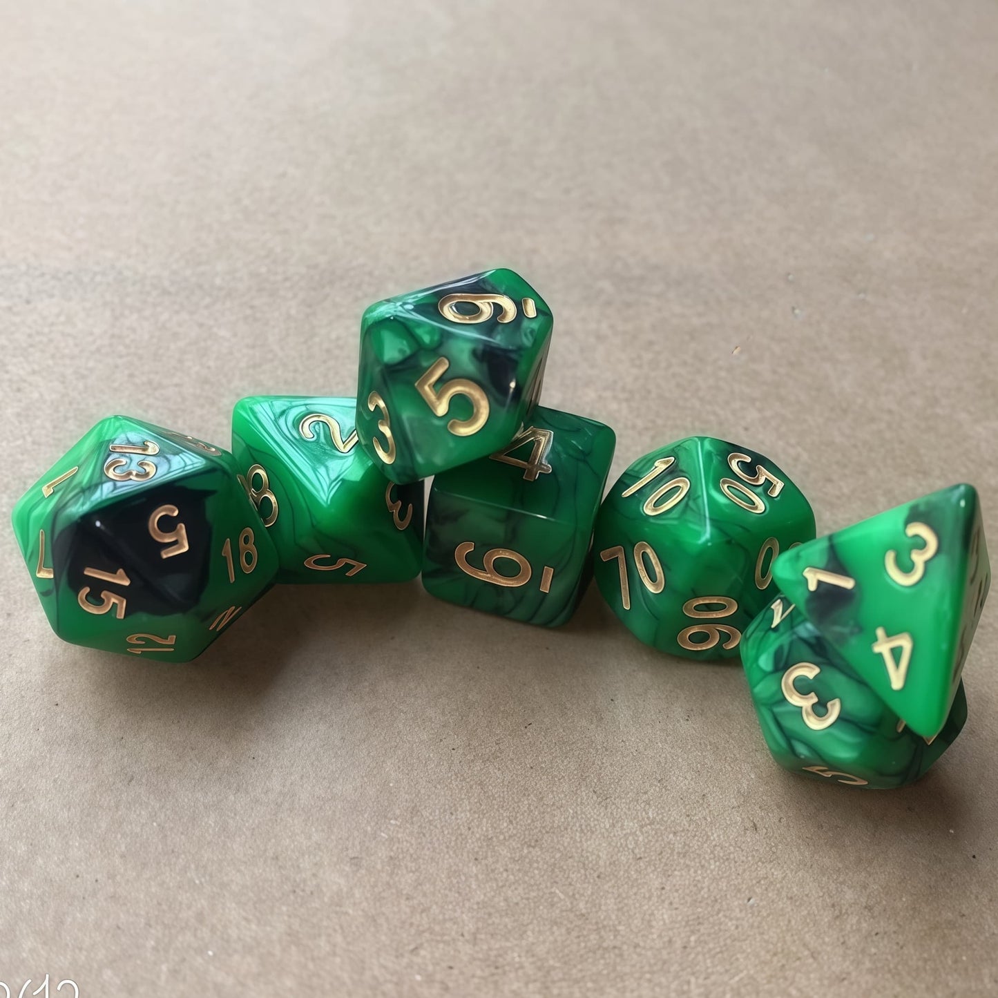 Acrylic Dice ‌Duo-Tone Polyhedral DnD D&D Dice Set