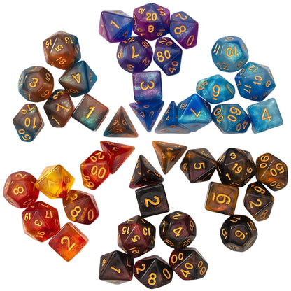Acrylic Dice New Duo-Shift Chameleon Polyhedral DnD D&D Dice Set