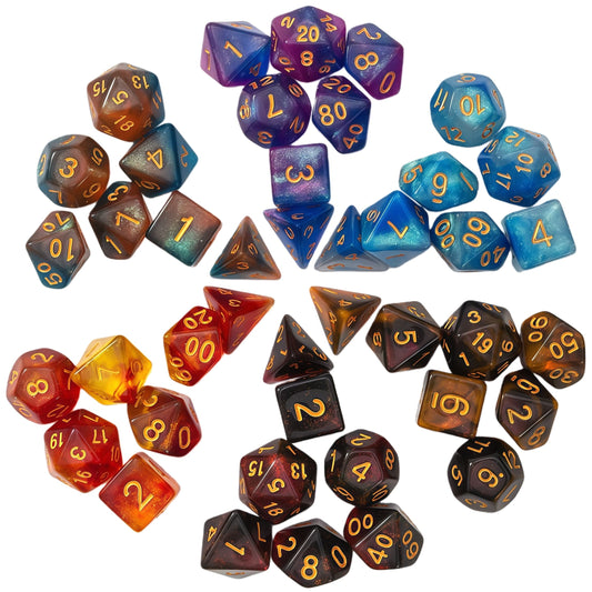 Acrylic Dice New Duo-Shift Chameleon Polyhedral DnD D&D Dice Set