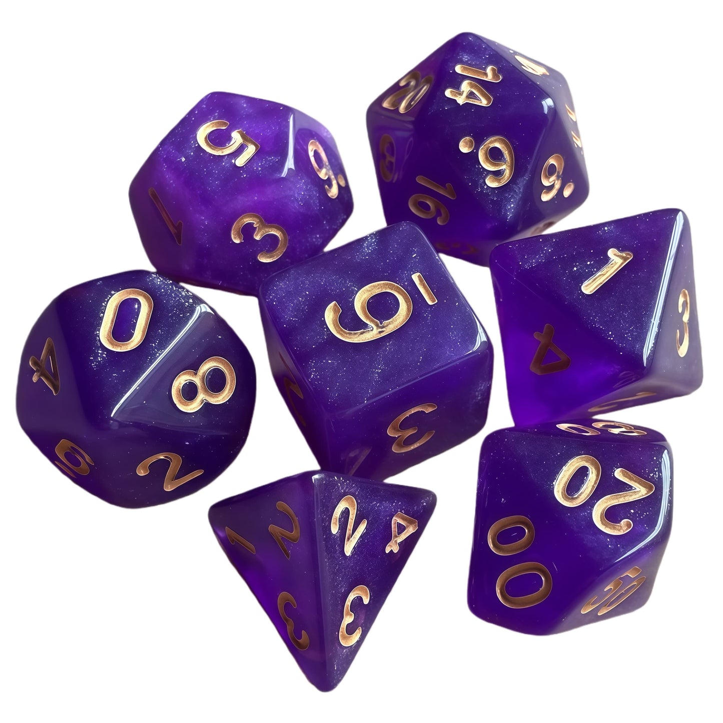 Acrylic Dice ‌Glitter Polyhedral DnD D&D Dice Set