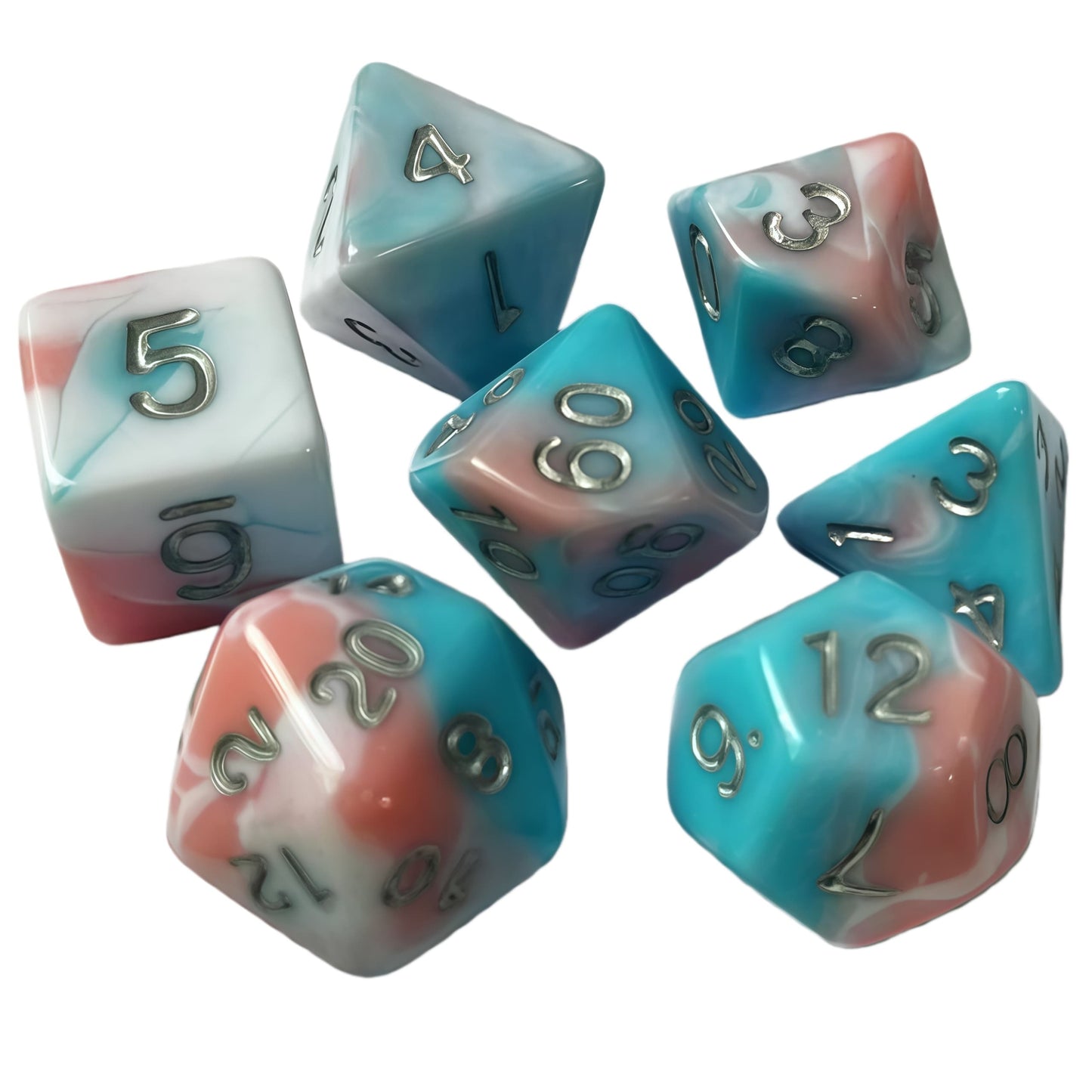 Acrylic Dice ‌New Quad-Tone Polyhedral DnD D&D Dice Set