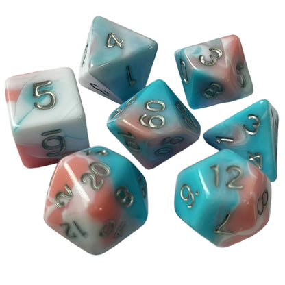 Acrylic Dice ‌New Quad-Tone Polyhedral DnD D&D Dice Set