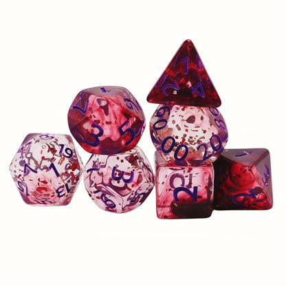 Acrylic Dice Wispy Duo-Tone Chameleon Polyhedral DnD D&D Dice Set