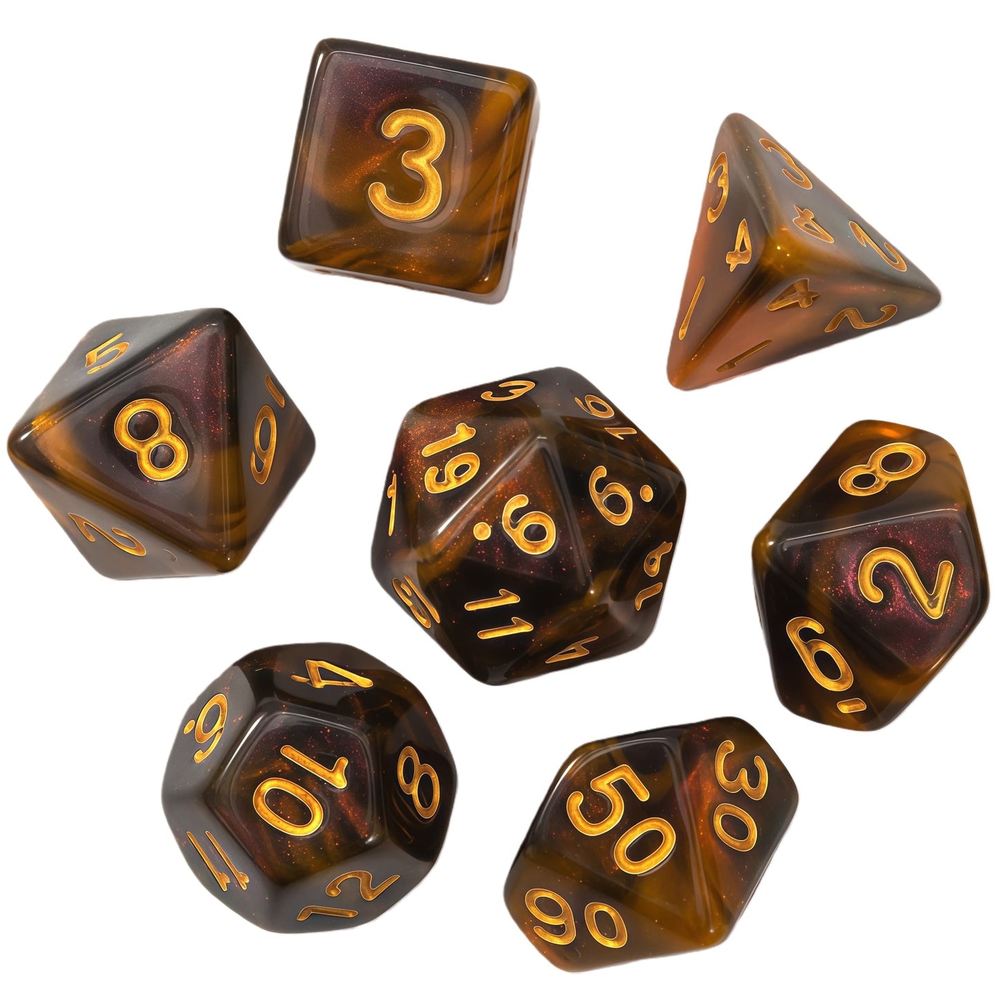 Acrylic Dice New Duo-Shift Chameleon Polyhedral DnD D&D Dice Set