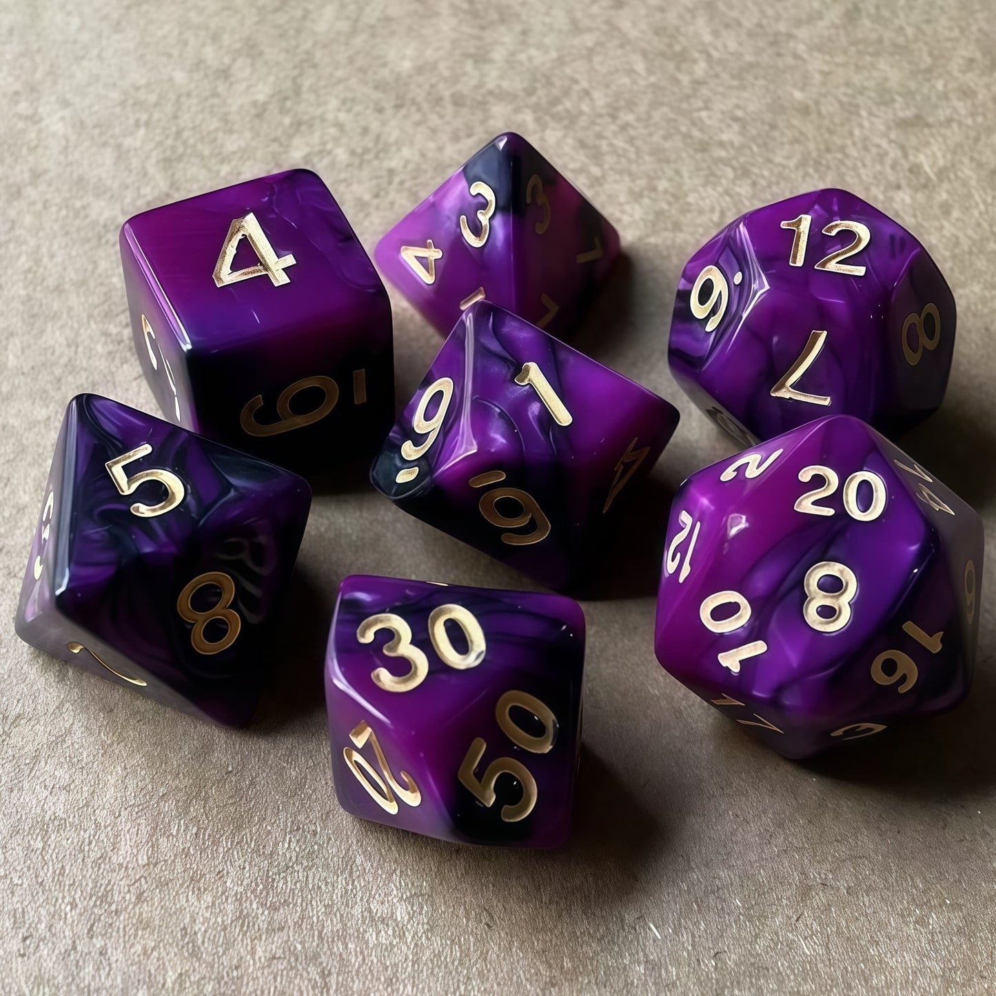 Acrylic Dice ‌Duo-Tone Polyhedral DnD D&D Dice Set