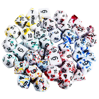 Acrylic Dice ‌Solid Blood Crimson Polyhedral DnD D&D Dice Set