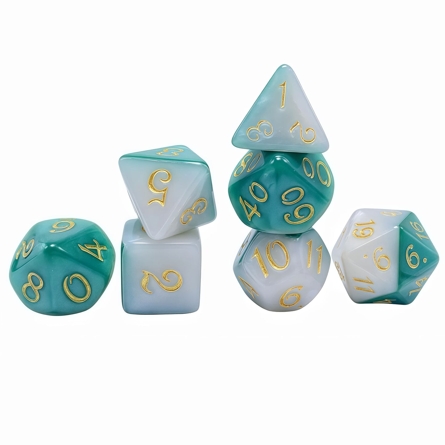 Acrylic Dice Duo-Tone Layered Polyhedral DnD D&D Dice Set