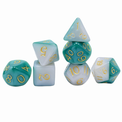 Acrylic Dice Duo-Tone Layered Polyhedral DnD D&D Dice Set
