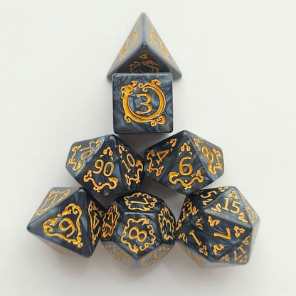 Acrylic Dice Dragon Scale Zodiac Polyhedral DnD D&D Dice Set