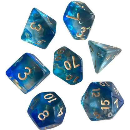 Acrylic Dice New Duo-Tone Crystal Polyhedral DnD D&D Dice Set