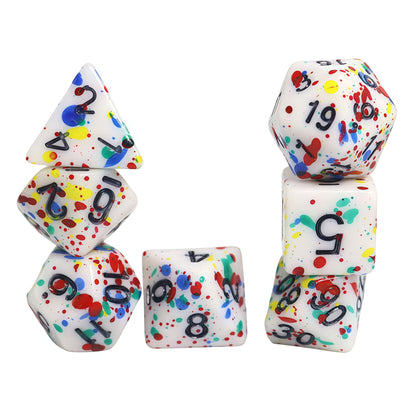 Acrylic Dice ‌Solid Blood Crimson Polyhedral DnD D&D Dice Set