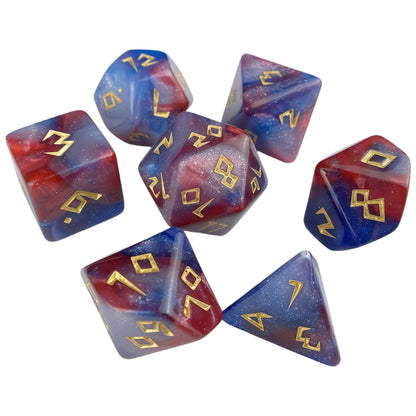 Acrylic Dice ‌Three-Color Iridescent Polyhedron DnD D&D Dice Set