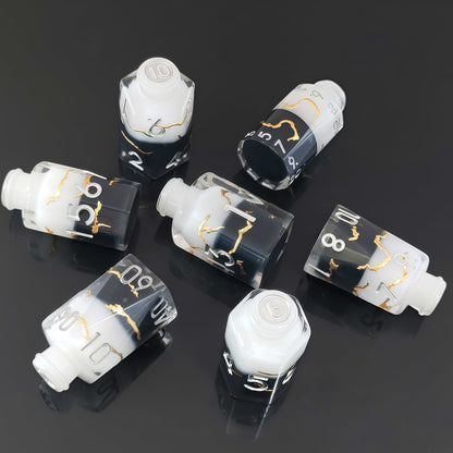 Resin Dice ‌Irregular Potion Bottle DnD D&D Dice Set