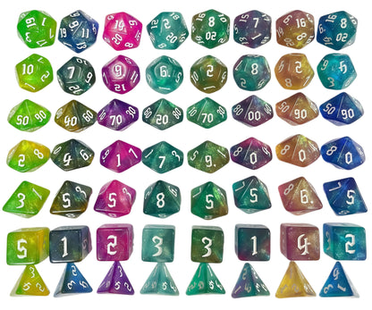Acrylic Dice ‌New Duo-Shift Chameleon Polyhedral DnD D&D Dice Set
