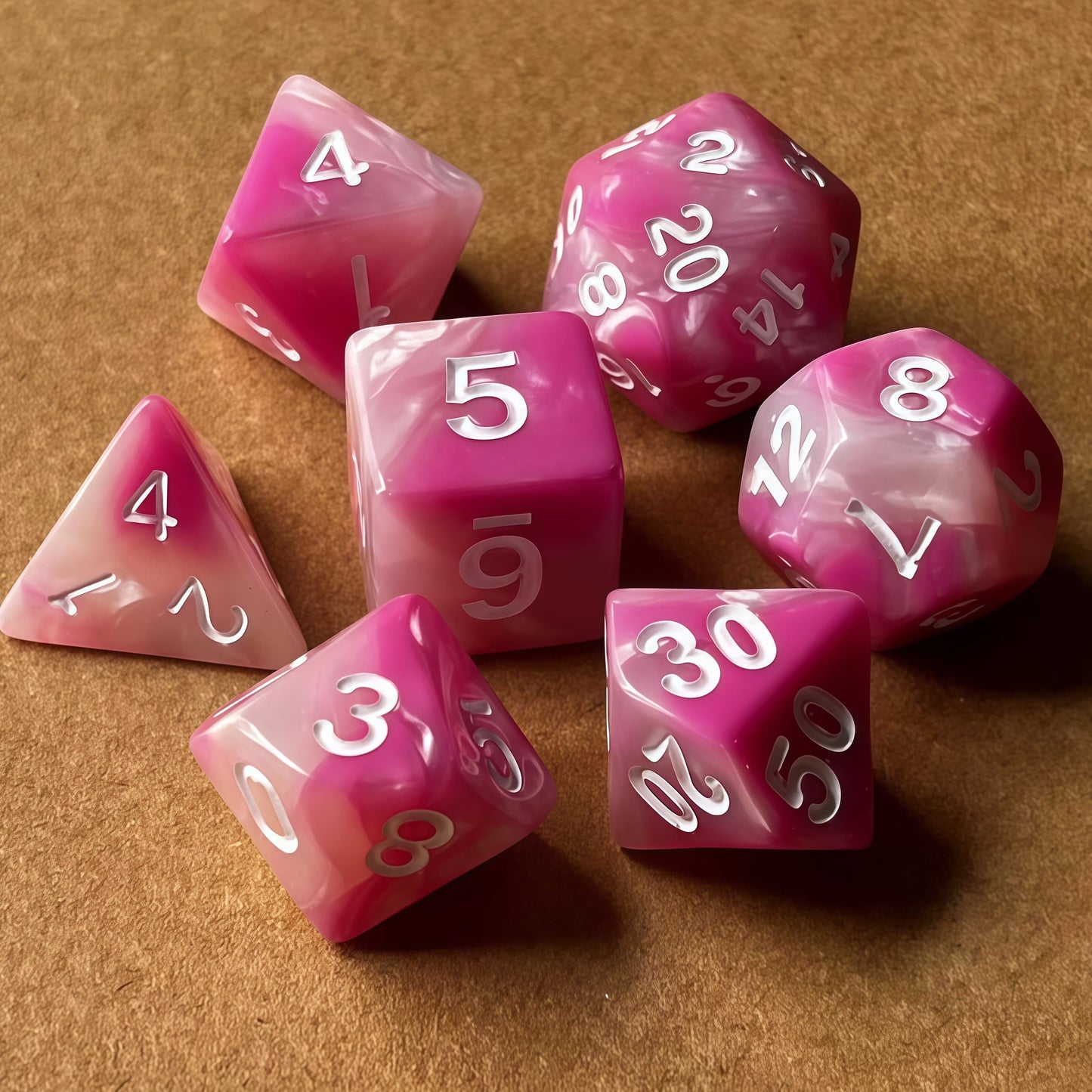 Acrylic Dice ‌Duo-Tone Polyhedral DnD D&D Dice Set