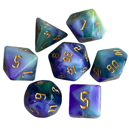 Acrylic Dice Quad-Tone Polyhedral DnD D&D Dice Set