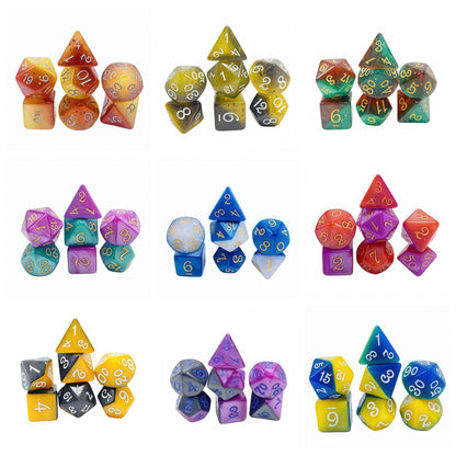 Acrylic Dice Duo-Tone Layered Polyhedral DnD D&D Dice Set