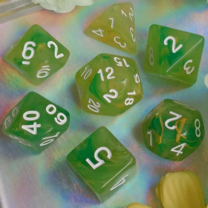 Acrylic Dice ‌Colorful Filigree Polyhedral DnD D&D Dice Set