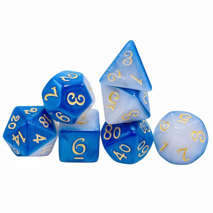 Acrylic Dice Duo-Tone Layered Polyhedral DnD D&D Dice Set