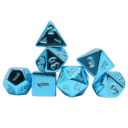 Acrylic Dice ‌Rainbow Electroplated Metallic Polyhedral DnD D&D Dice Set