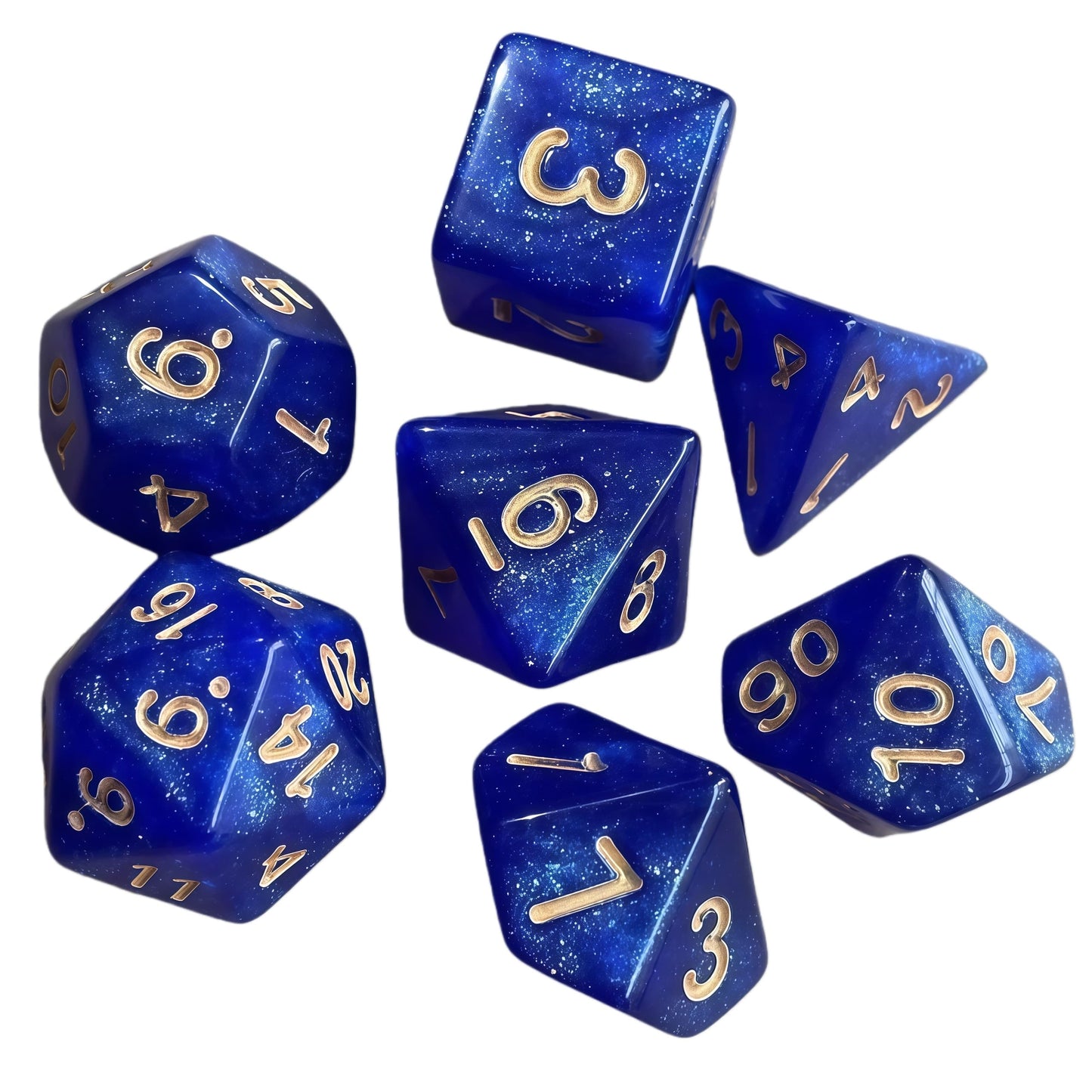 Acrylic Dice ‌Glitter Polyhedral DnD D&D Dice Set