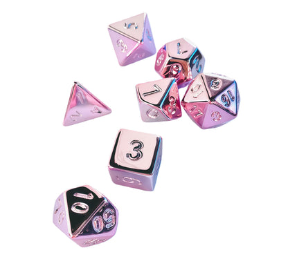 Acrylic Dice ‌Rainbow Electroplated Metallic Polyhedral DnD D&D Dice Set