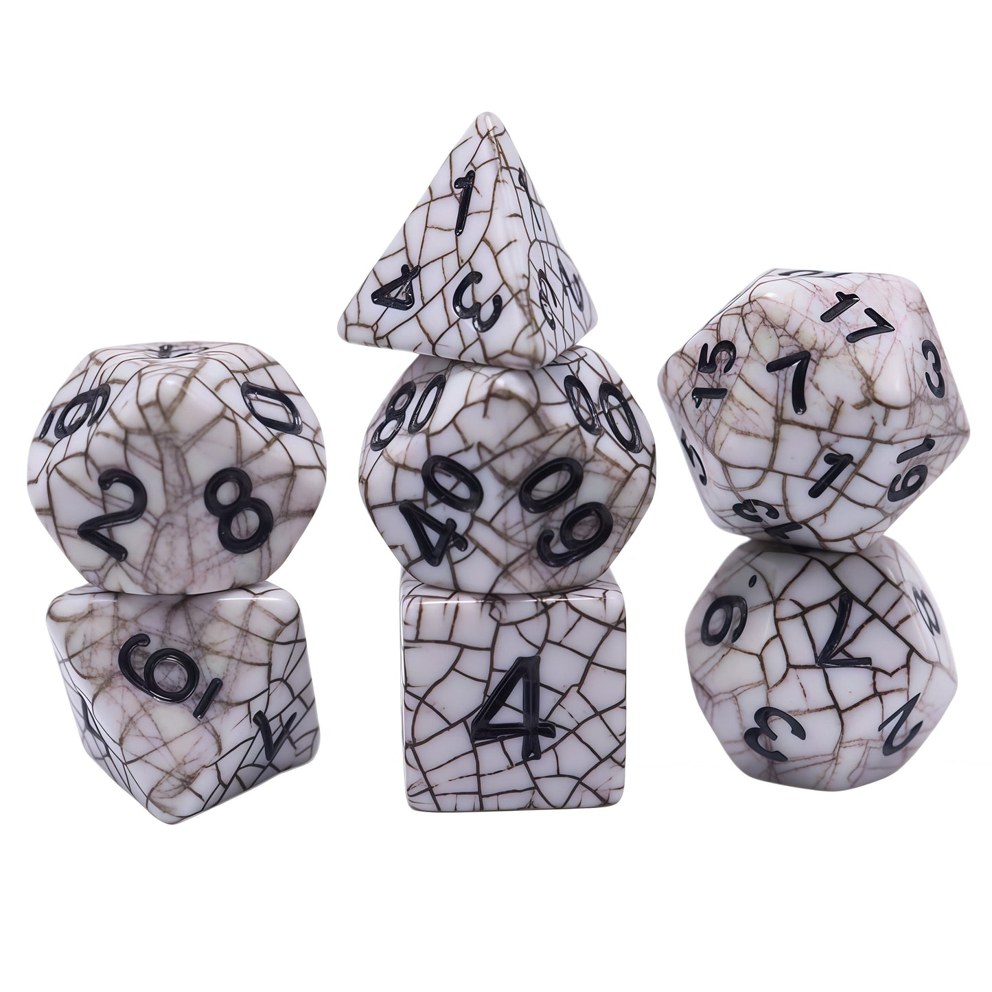 Acrylic Dice Webbed Polyhedral DnD D&D Dice Set