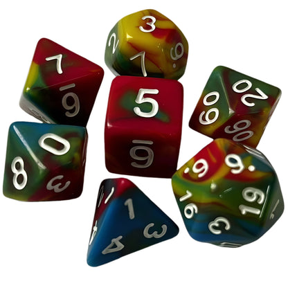 Acrylic Dice ‌New Quad-Tone Polyhedral DnD D&D Dice Set