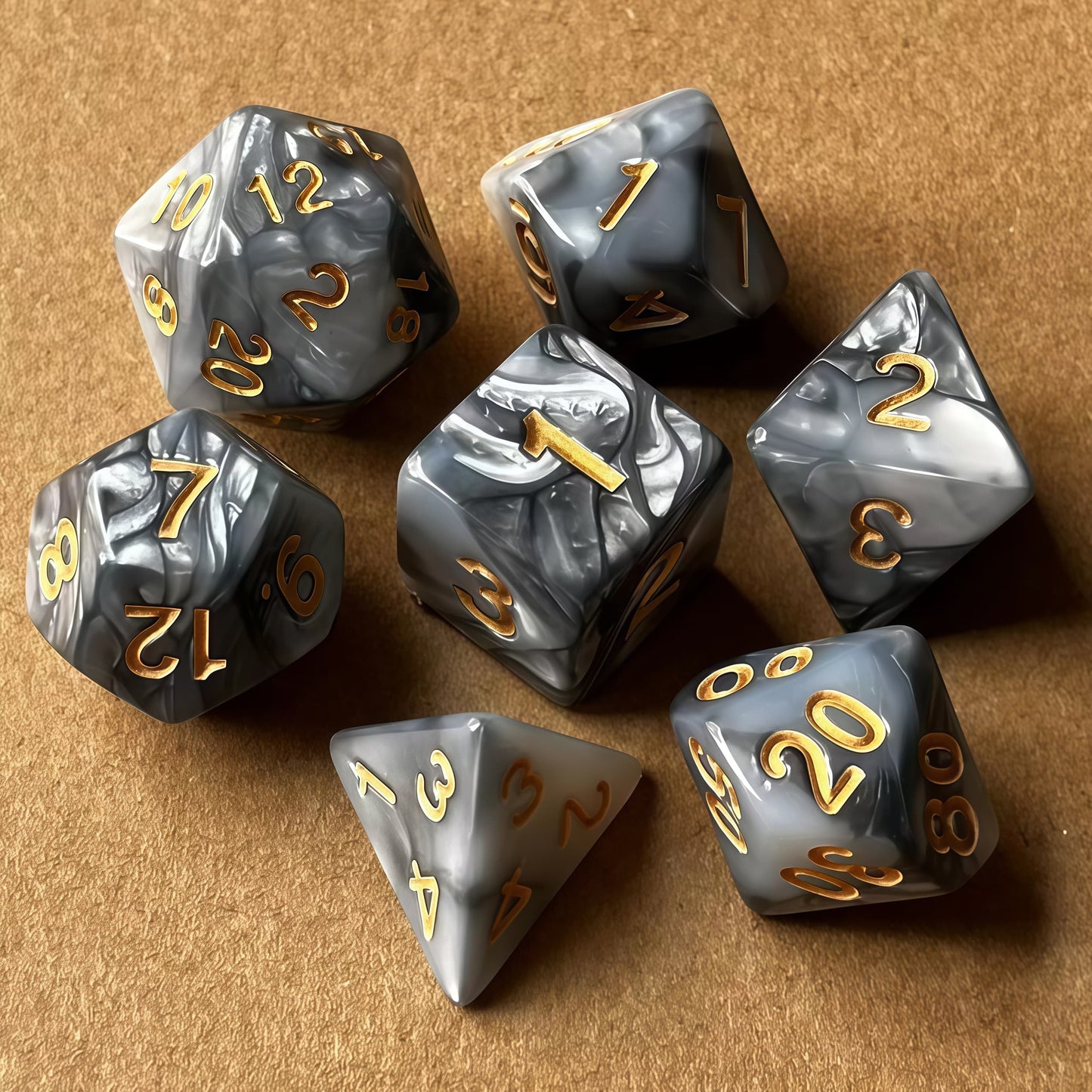Acrylic Dice ‌Duo-Tone Polyhedral DnD D&D Dice Set