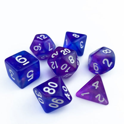 Dés acryliques bicolores à paillettes transparentes polyédriques pour D&amp;D