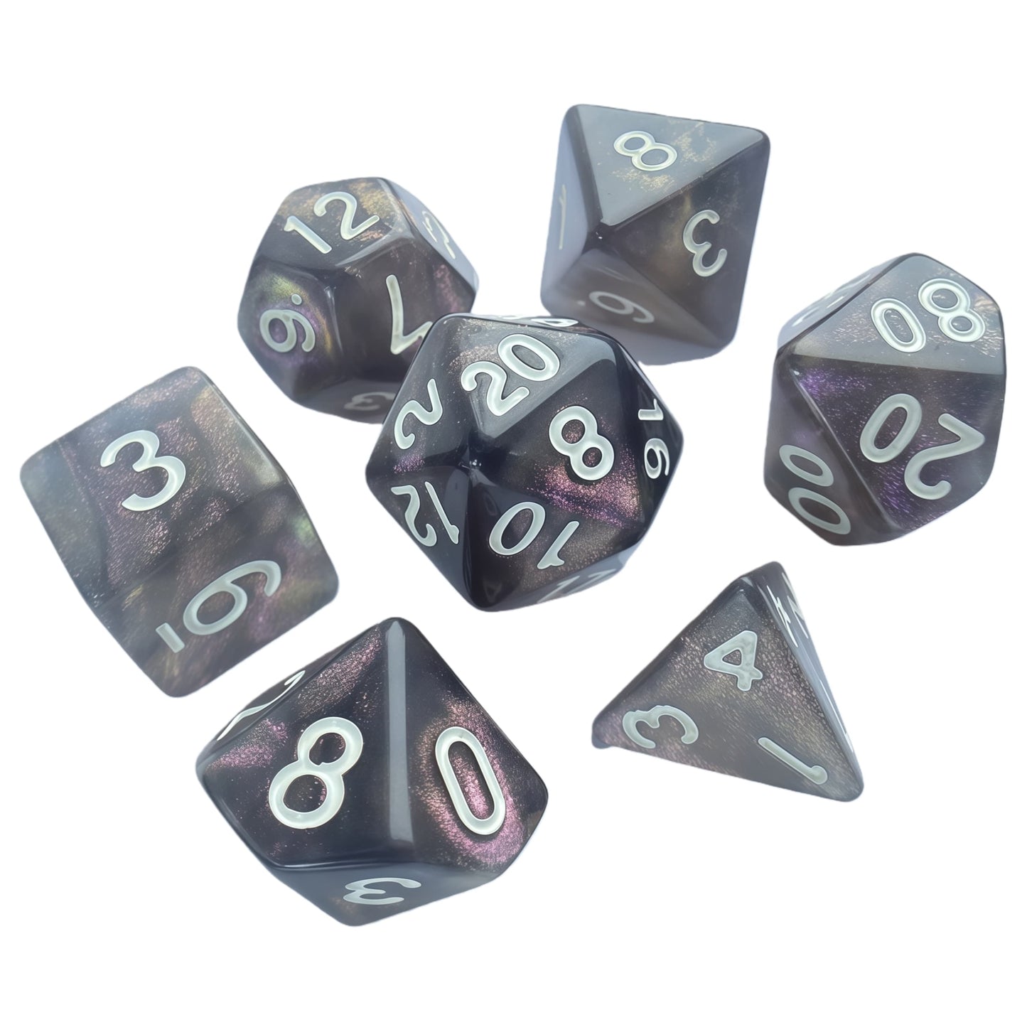 Acrylic Dice ‌Monochrome Vibrant Polyhedral Dice DnD D&D Dice Set