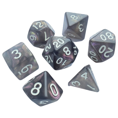 Acrylic Dice ‌Monochrome Vibrant Polyhedral Dice DnD D&D Dice Set